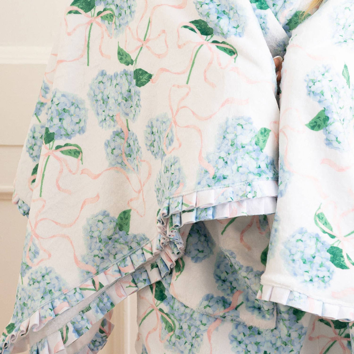 Hydrangea Ribbons Luxe 56 x 60" Throw Blanket