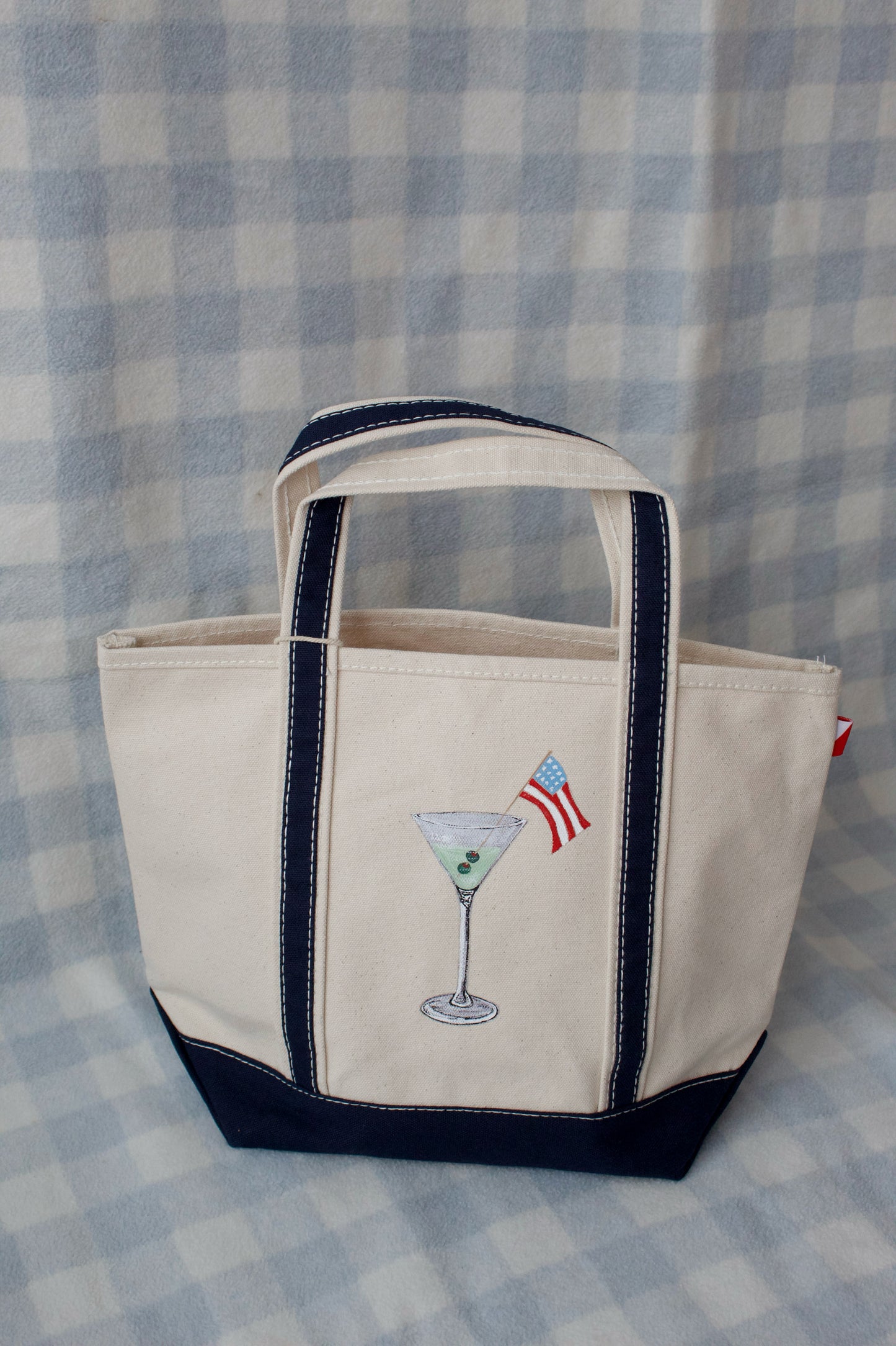 Martini & Flag Original Hand Painted Tote Bag
