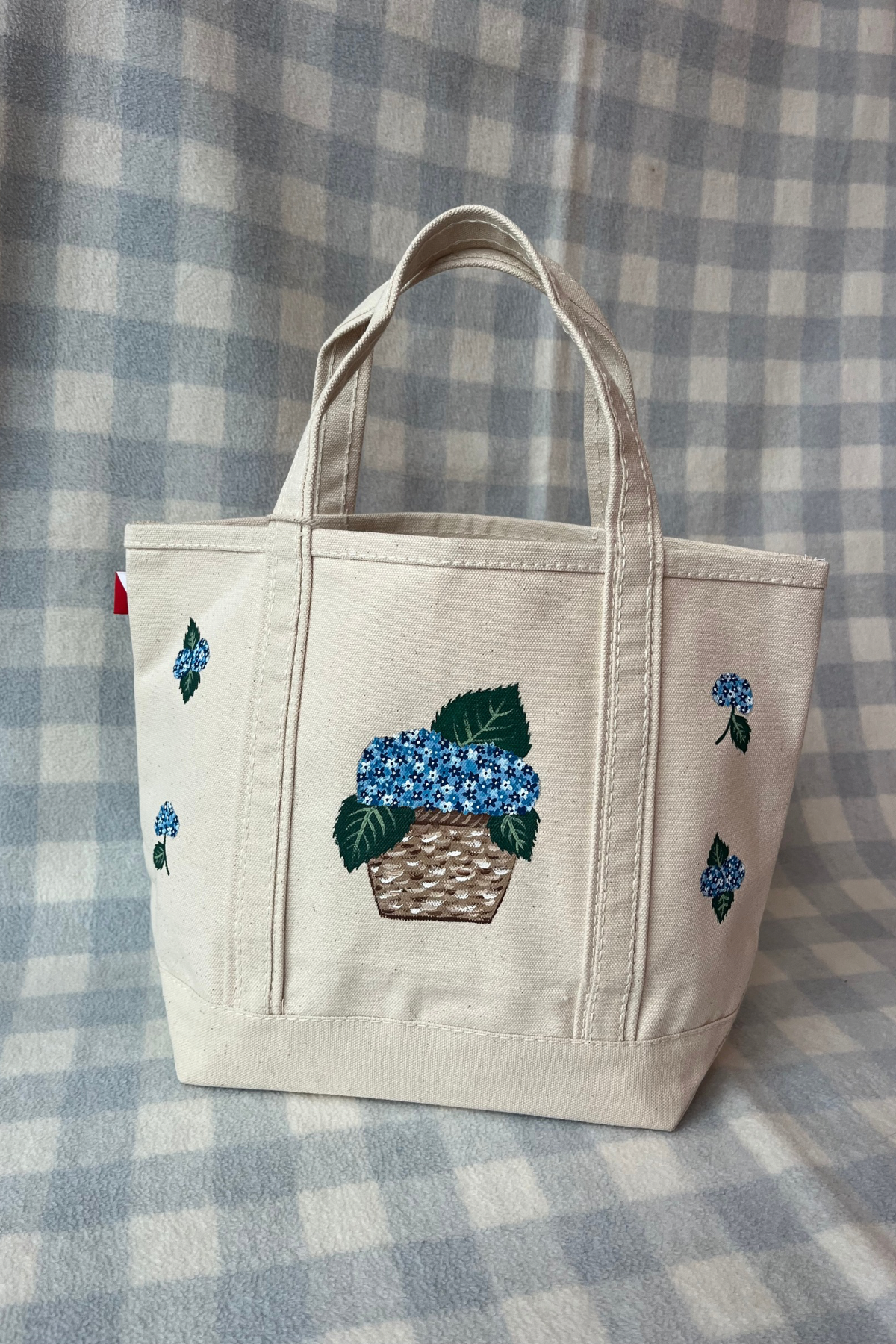 Blue Hydrangea Original Hand Painted Tote Bag