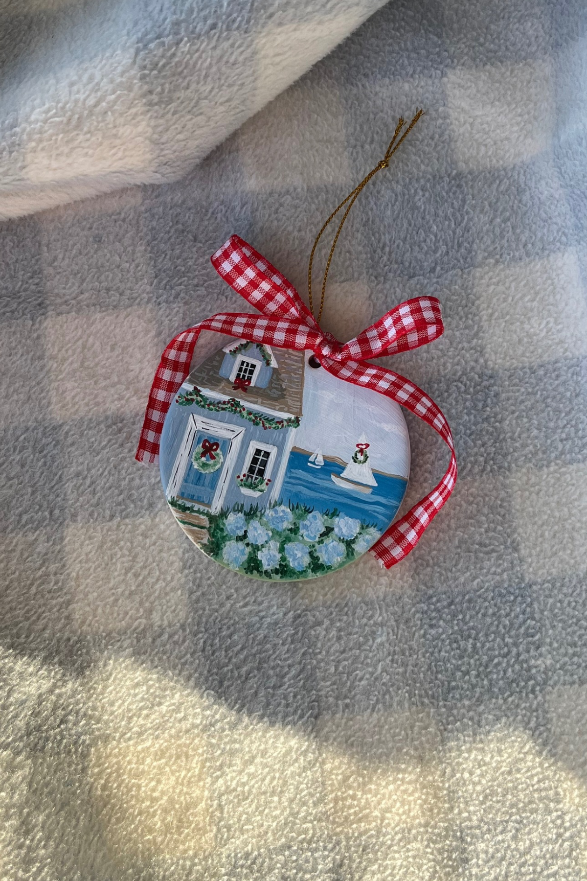 Coastal Holiday | Hand Painted Ceramic Ornament