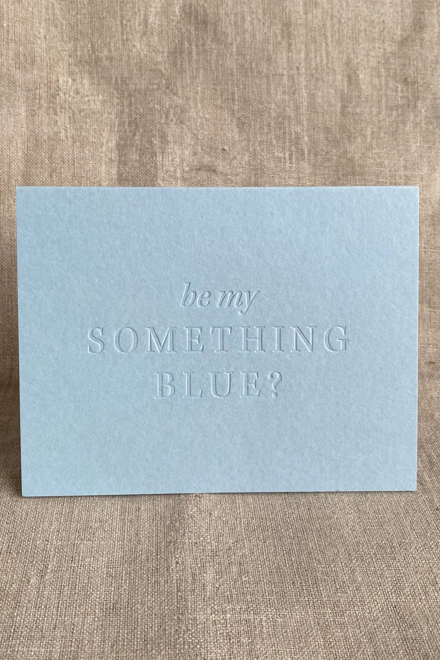 Be my Something Blue? Letterpress Card Sky Blue