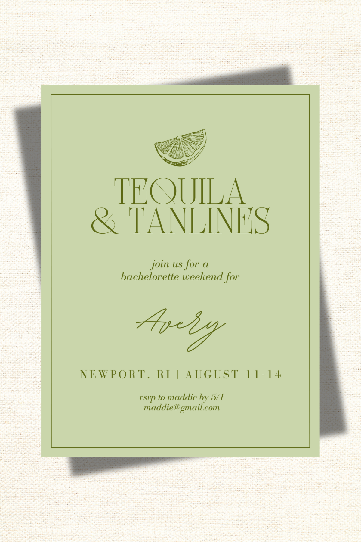 Tequila & Tanlines Invitation Template: DIGITAL DOWNLOAD