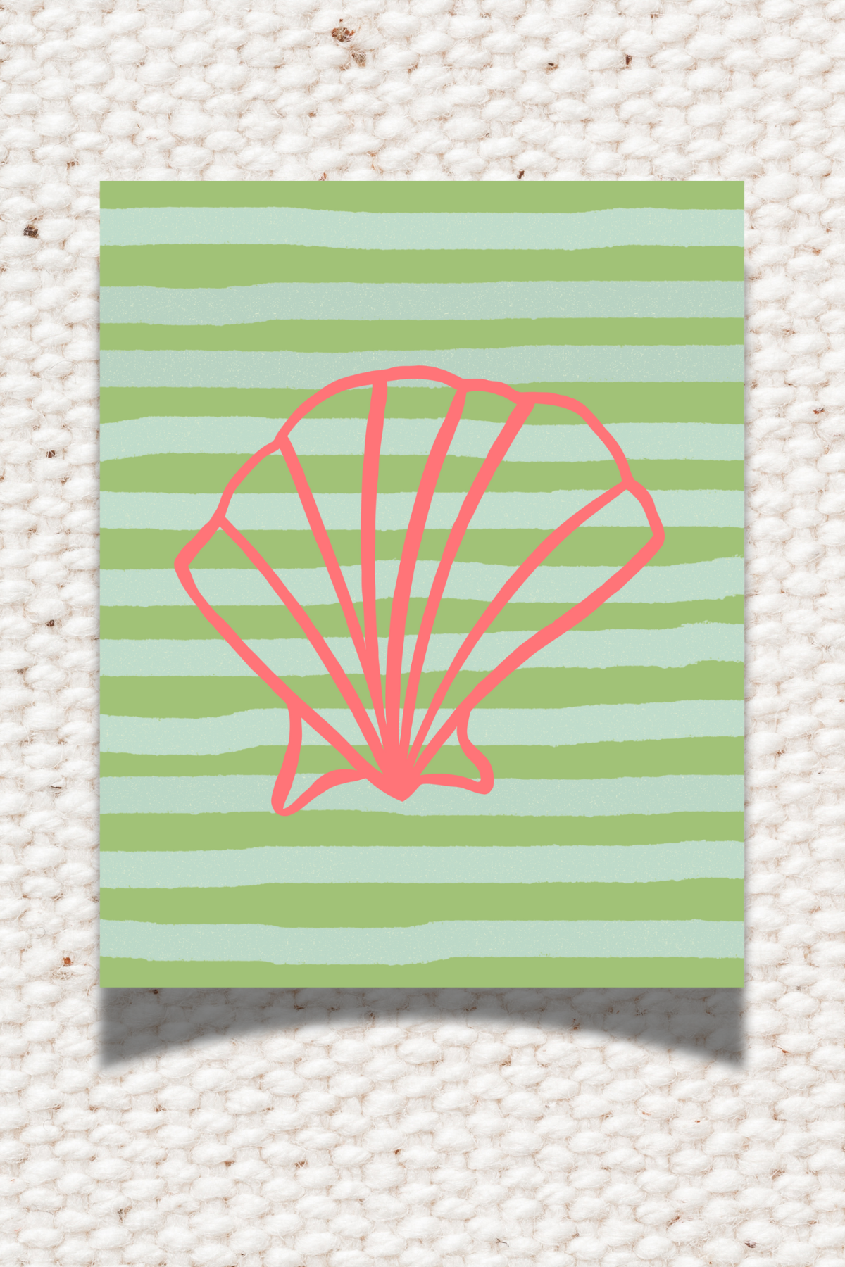 Pink & Green Scallop 8x10