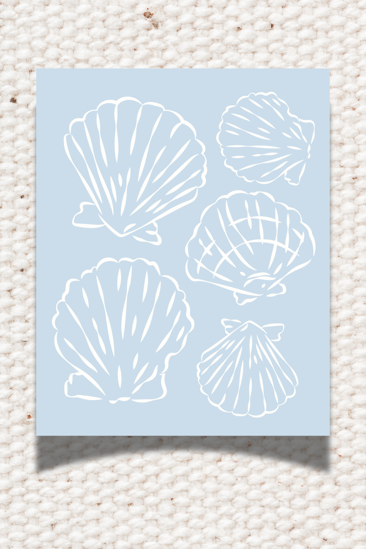 Blue Scallop Shells 8x10