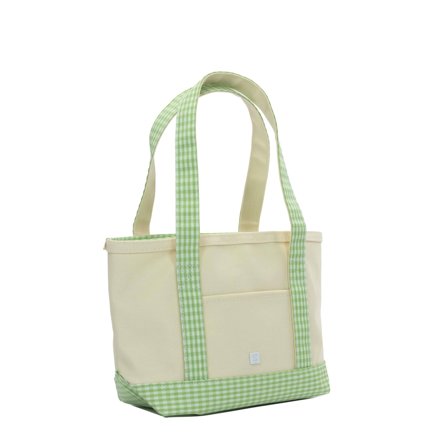Coated Canvas Mini Tote - Green Gingham