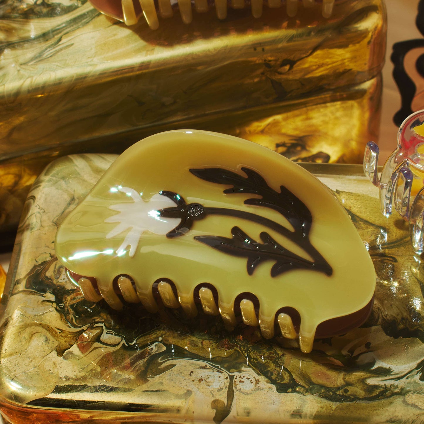 Fall Rosehip Flower Claw Clip