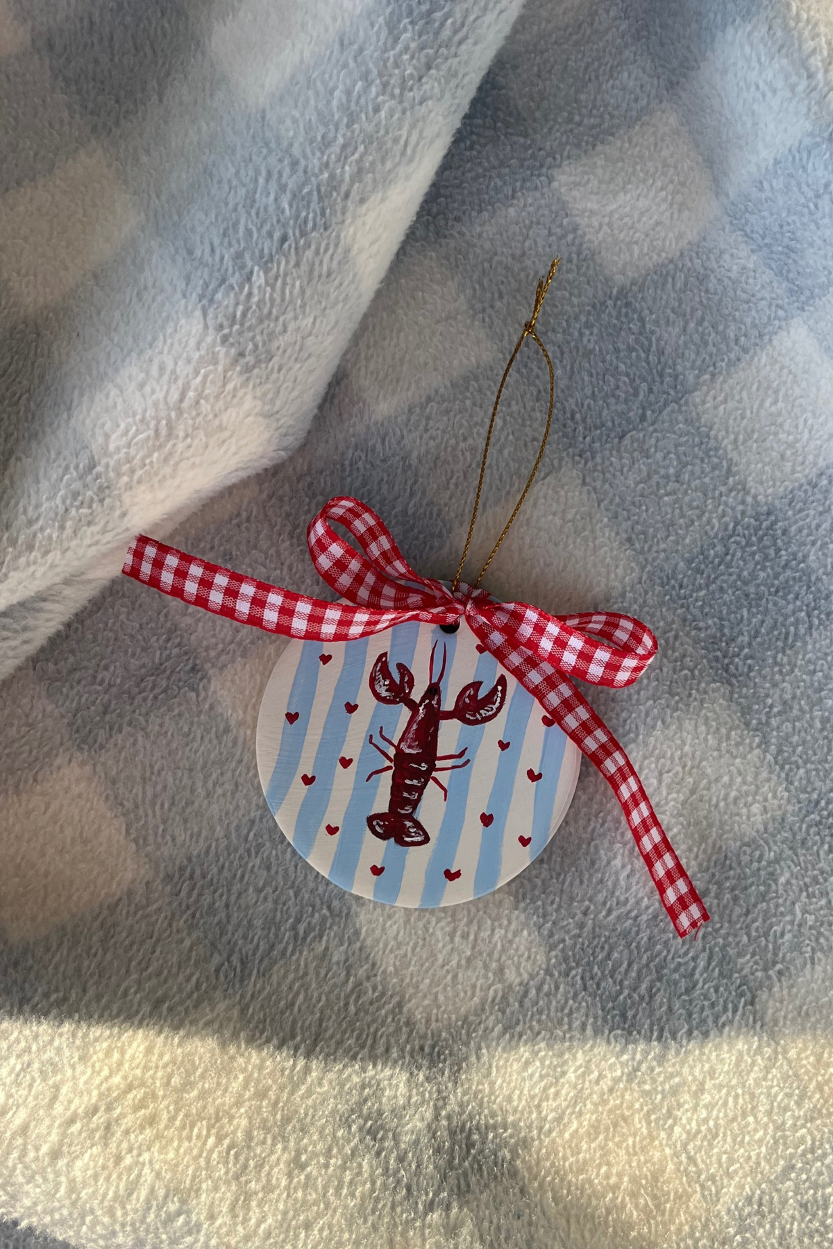 Lobstah Love | Hand Painted Ceramic Ornament