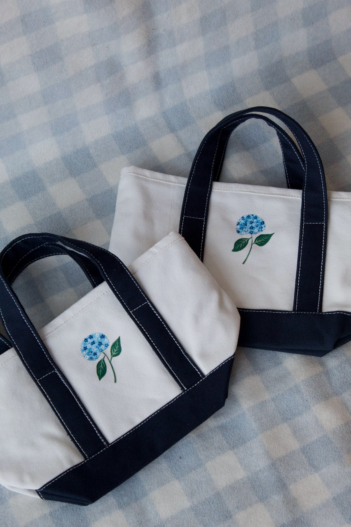 Hand Painted Hydrangea Mini Totes