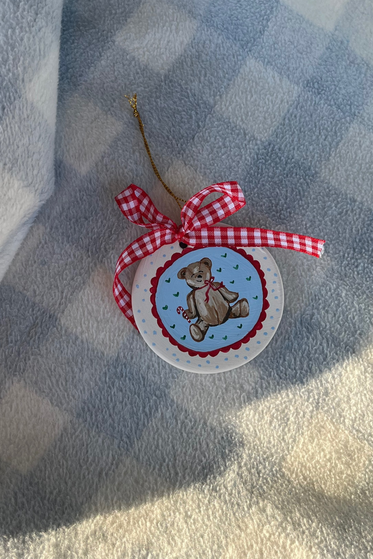 Teddy Bear | Hand Painted Ceramic Ornament