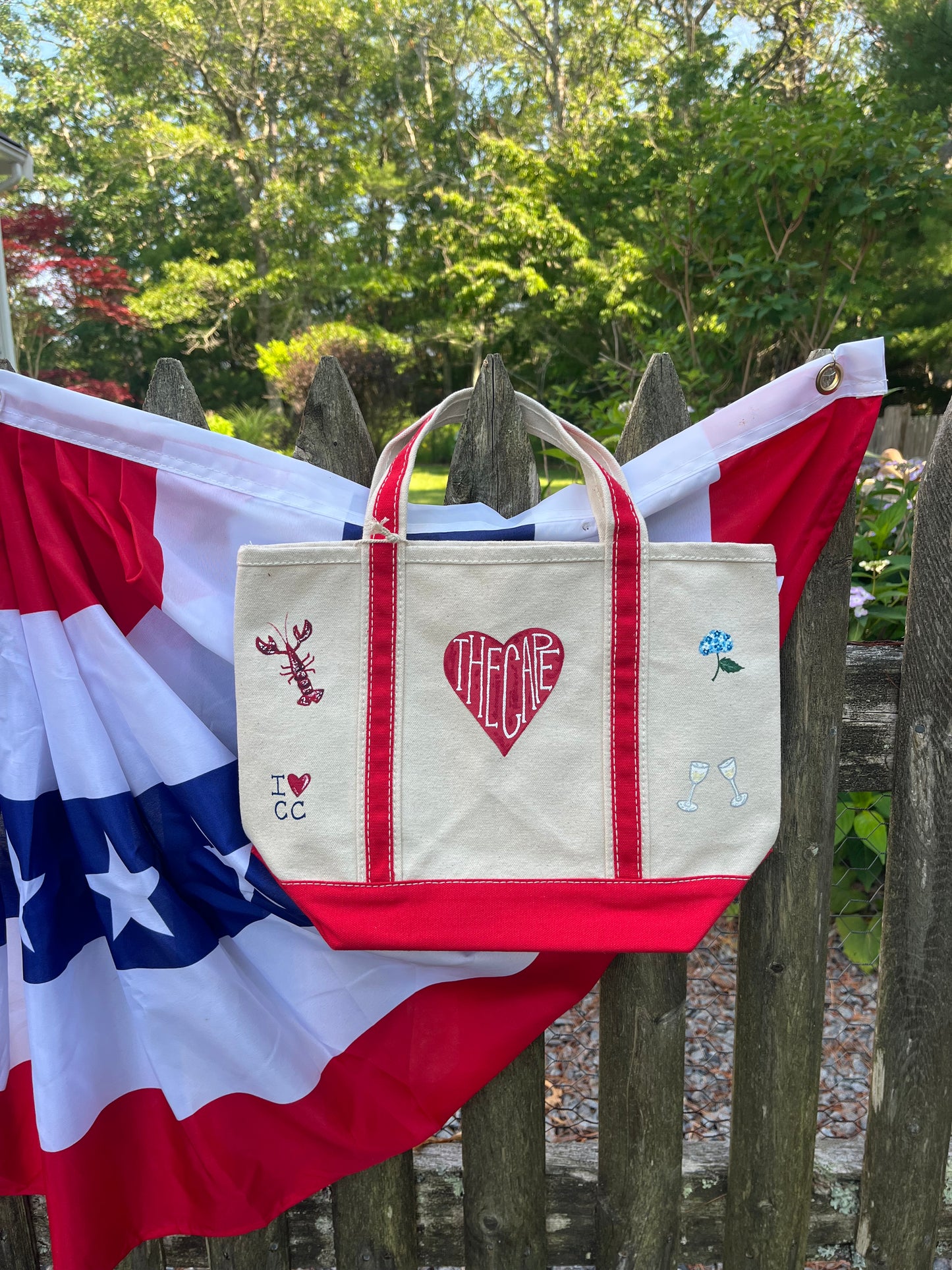 I Heart Cape Cod Hand Painted Shore Bag