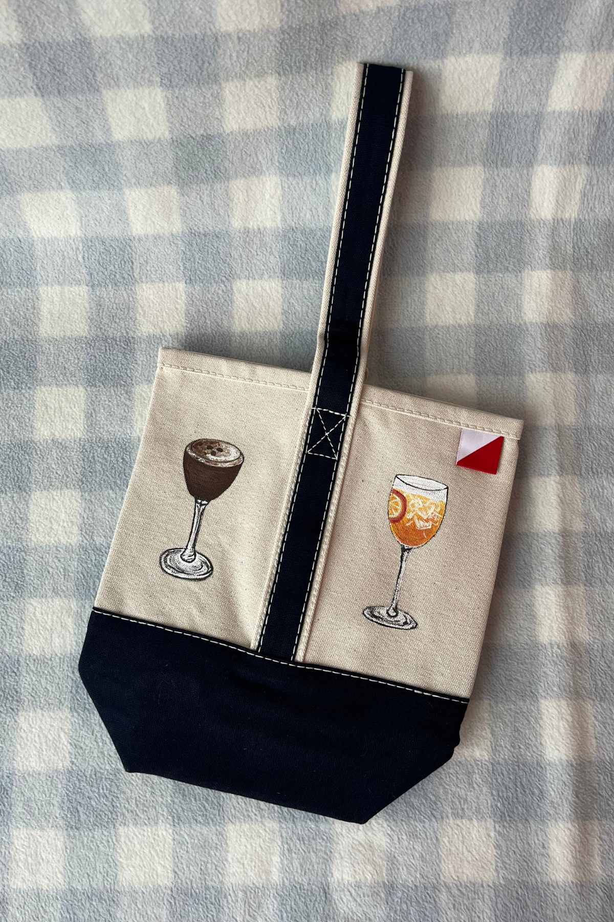 Espresso | Aperol Hand Painted Wine Tote