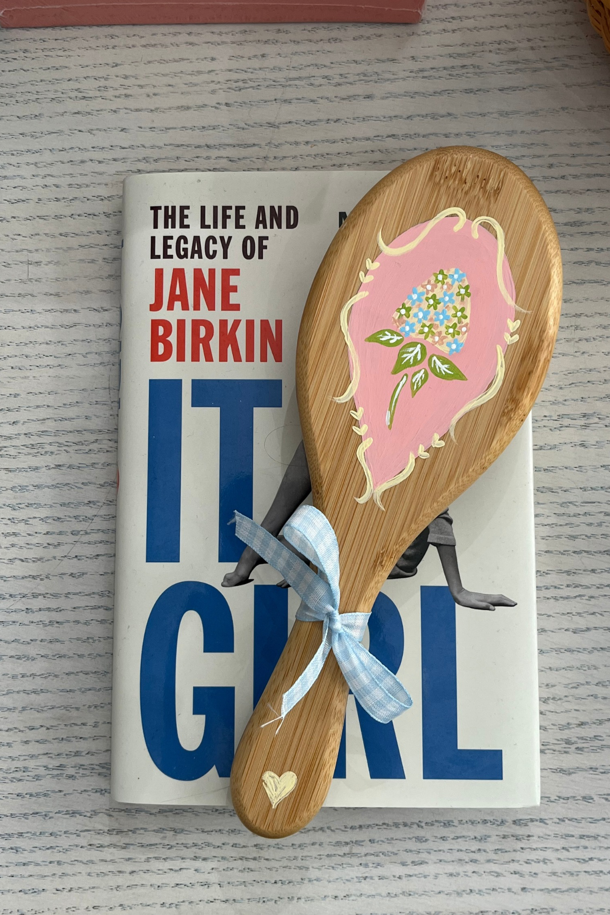 Hydrangea Hand Painted Hairbrush