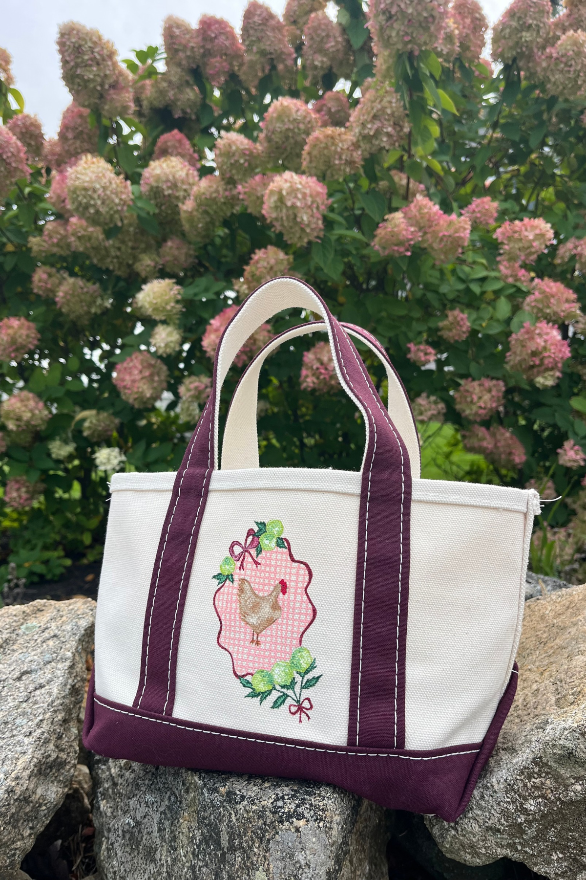 Chicken Coop Mini Handpainted LL Bean Tote