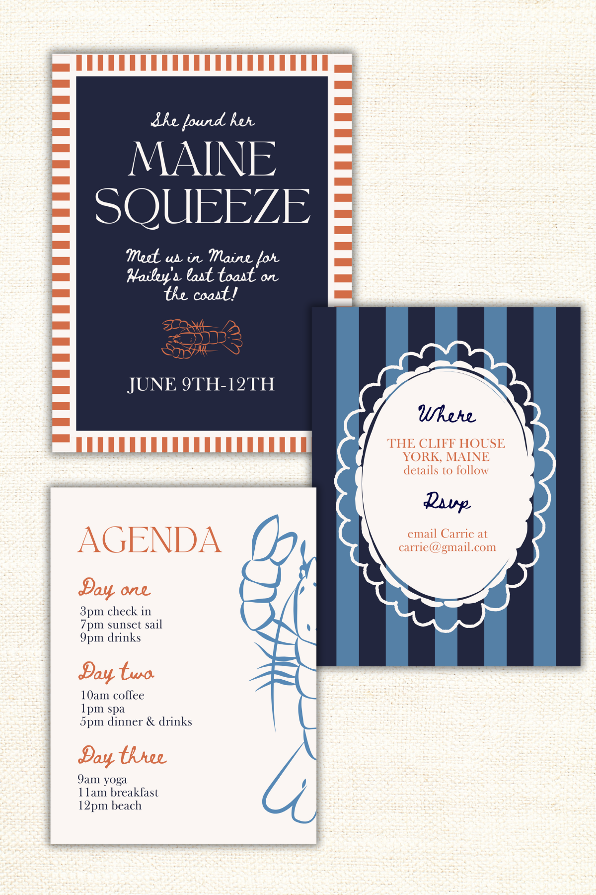 Maine Squeeze Bachelorette Template: DIGITAL DOWNLOAD