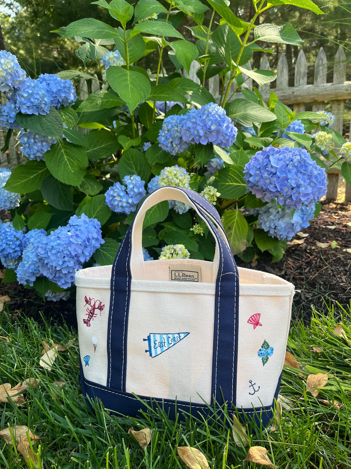 East Coast Pennant Hand Painted LL Bean Tote