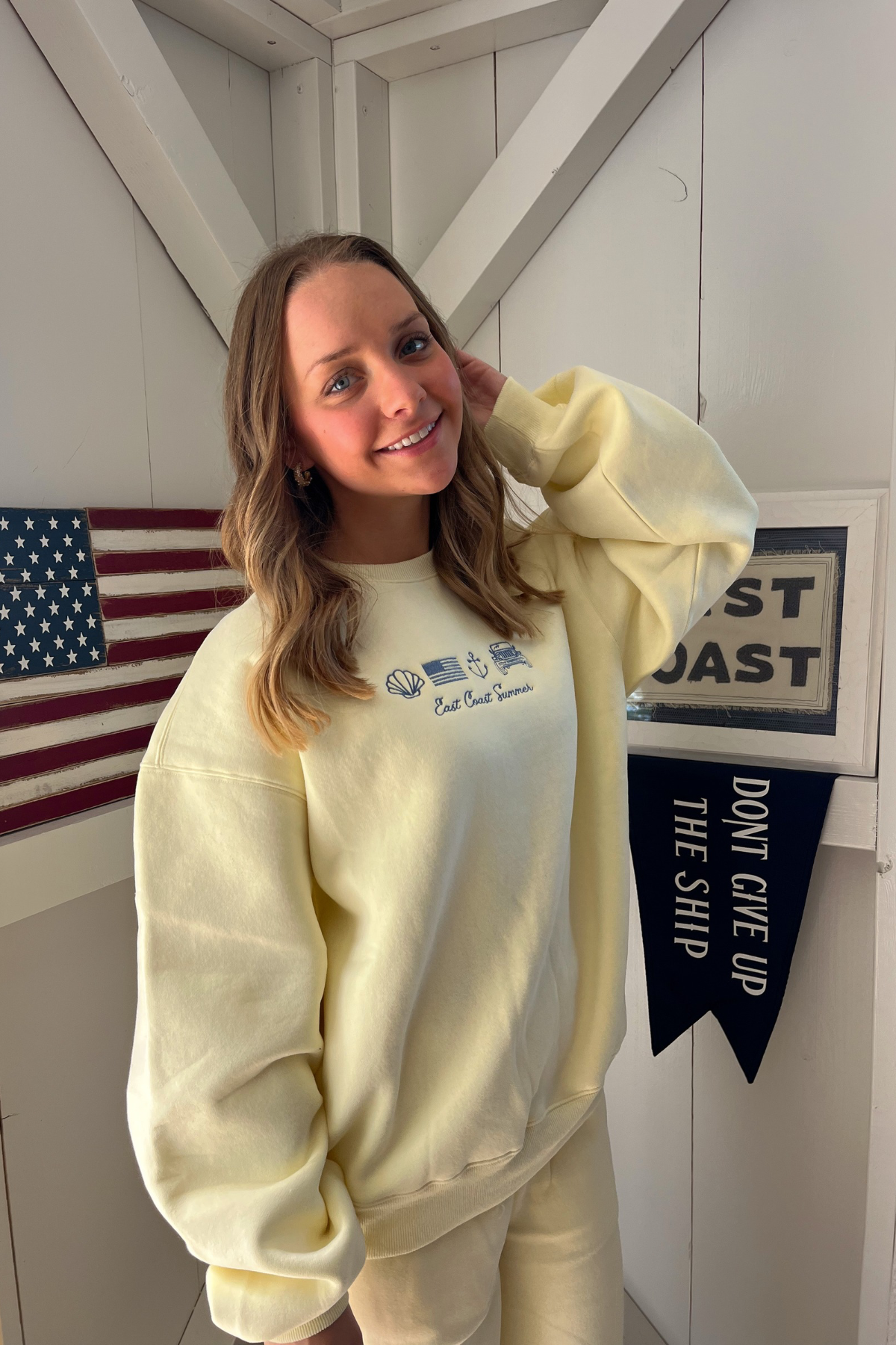 East Coast Summer Butter & Blue Crewneck