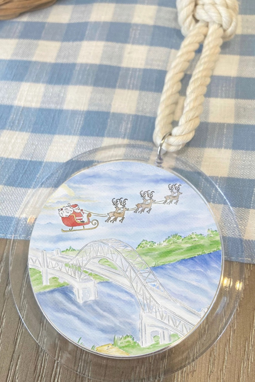 Santa Arrives on the Cape Ornament