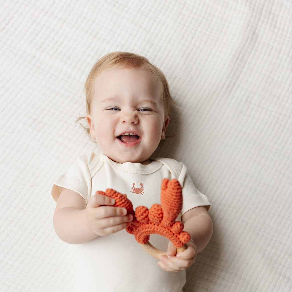 Teether Crab Crocheted Cotton