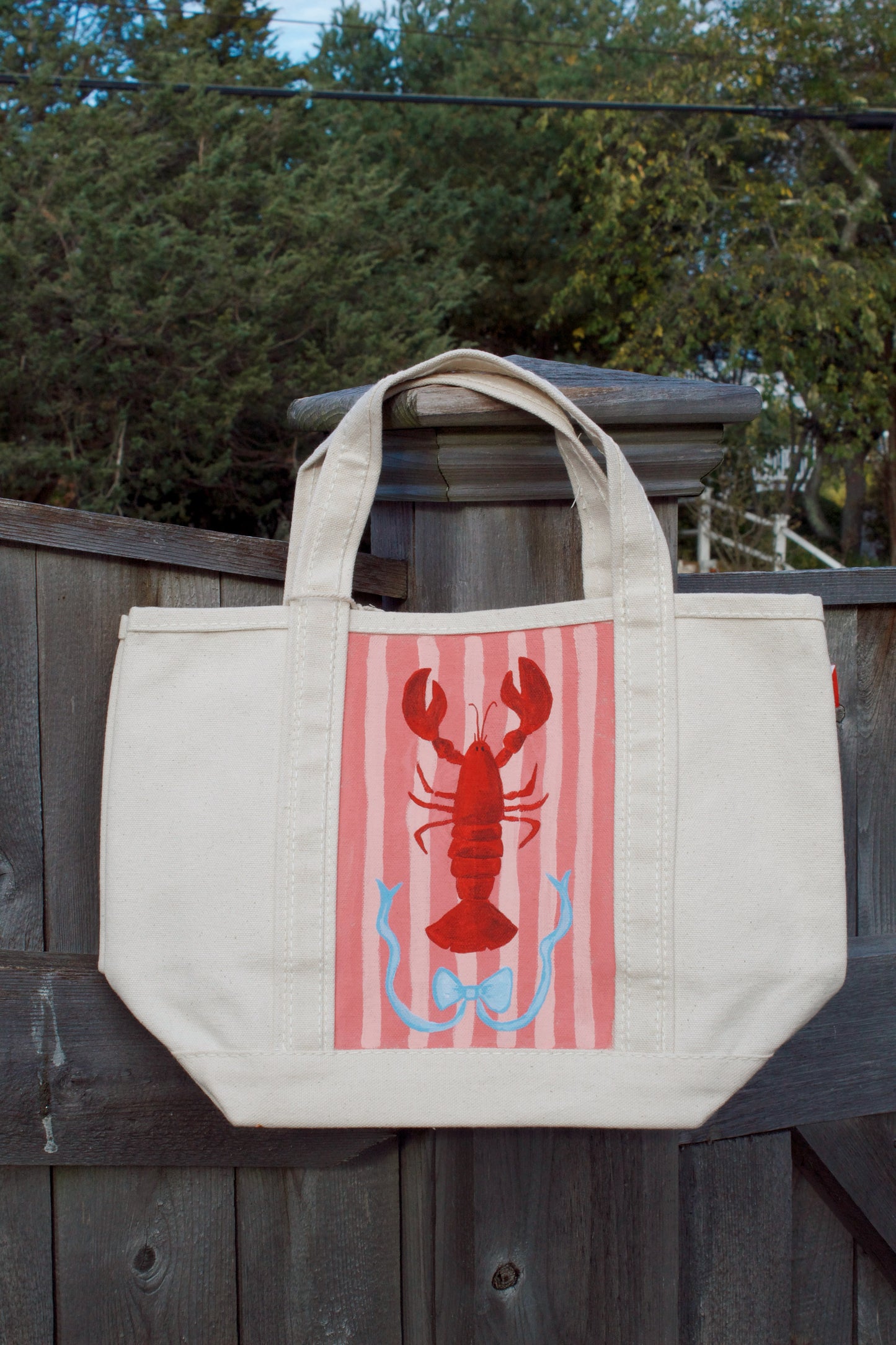 The Lovely Lobster Hand Painted Tote Bag