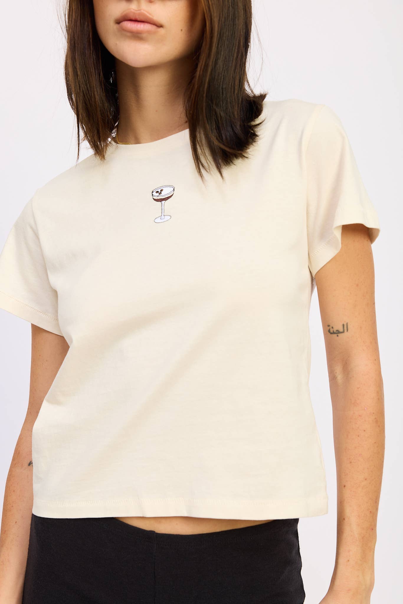 Espresso Martini Embroidered Baby Tee