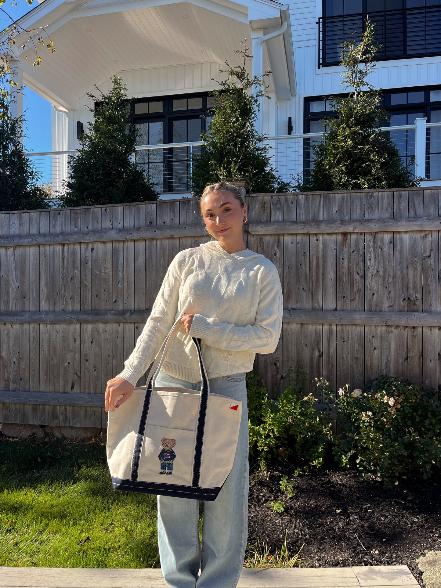 Polo Bear Hand Painted Shore Bag (Large)