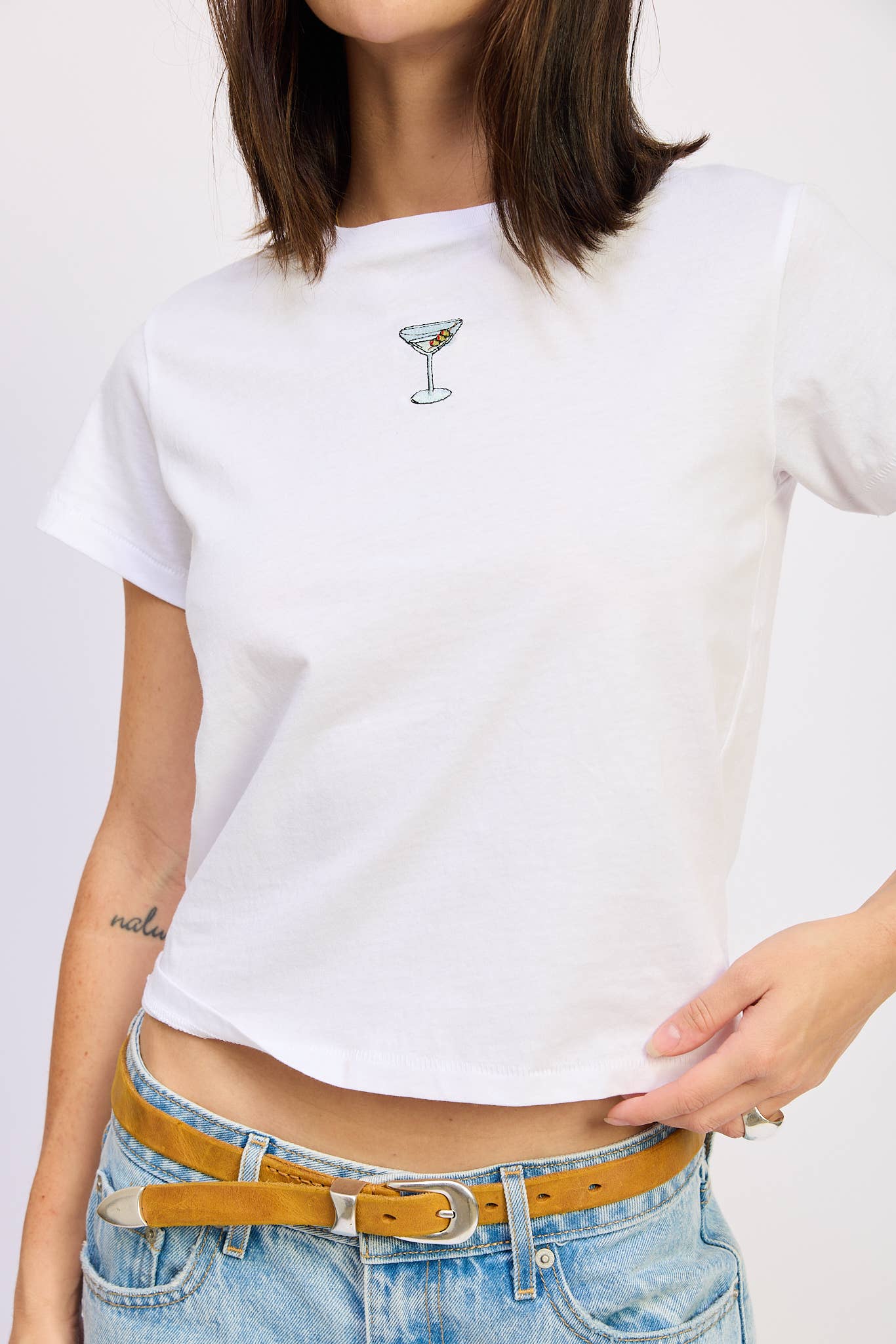 Dirty Martini Embroidered Baby Tee