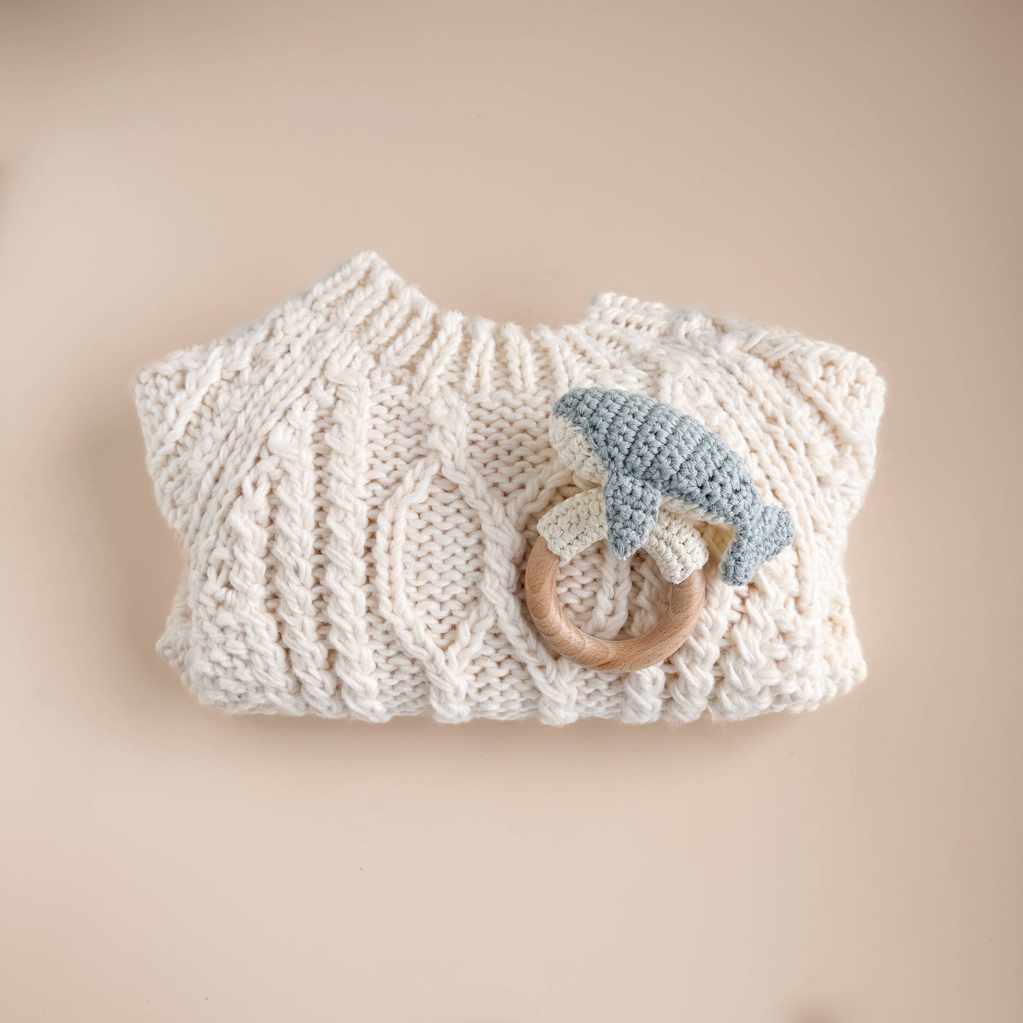 Teether Whale Cotton Crochet Rattle