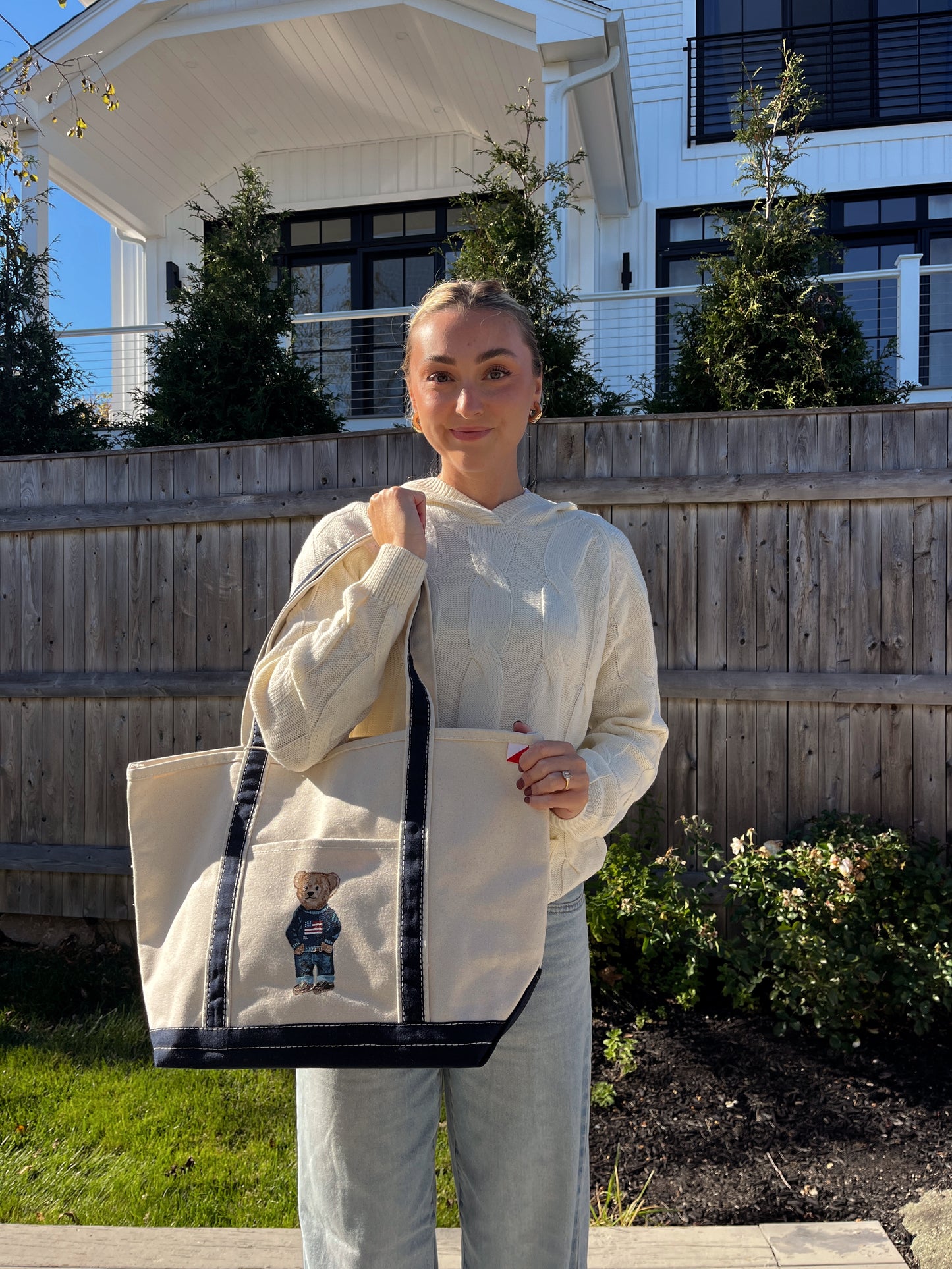 Polo Bear Hand Painted Shore Bag (Large)