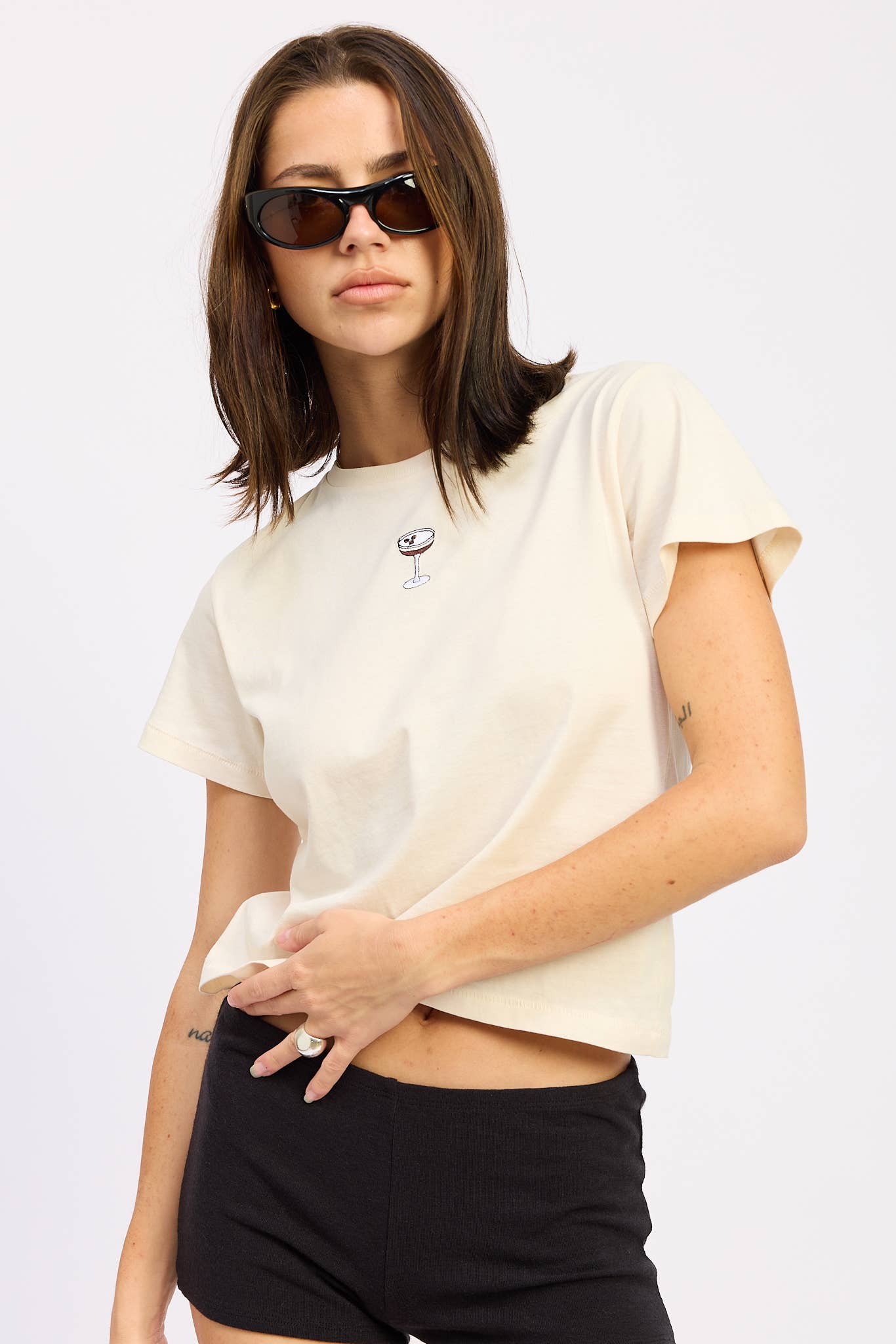 Espresso Martini Embroidered Baby Tee