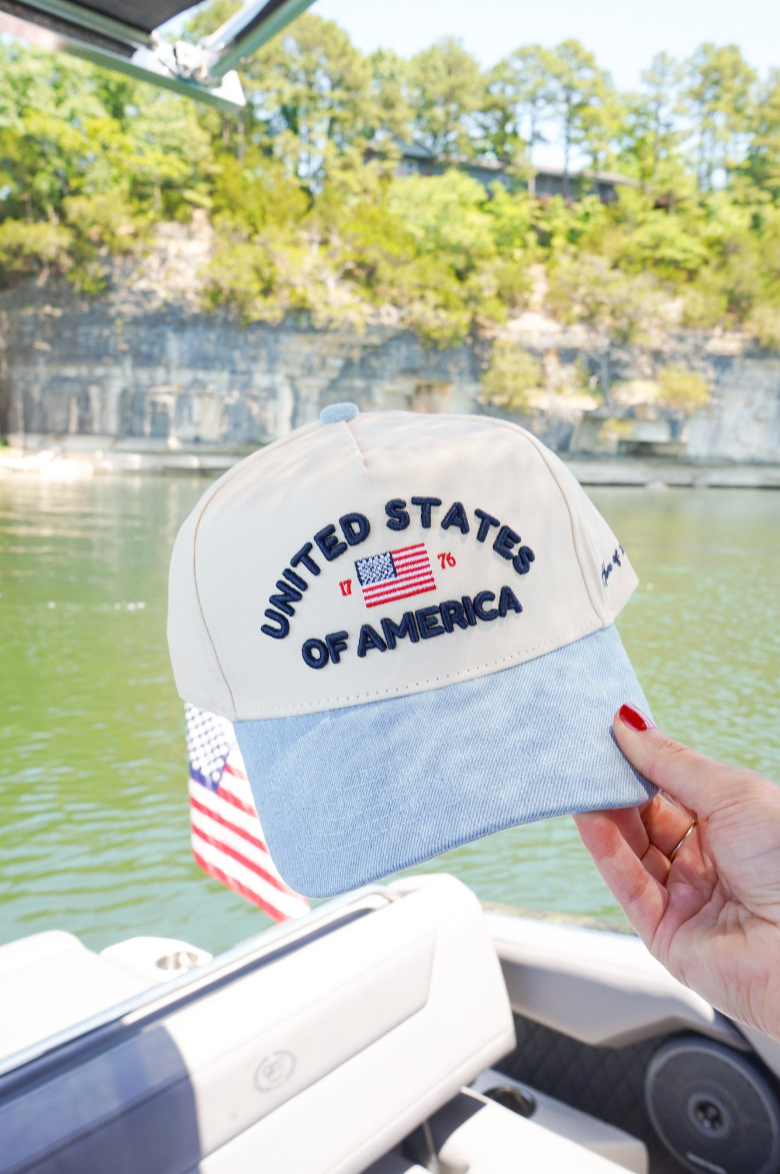 United States of America - Denim Blue Vintage Trucker Hat