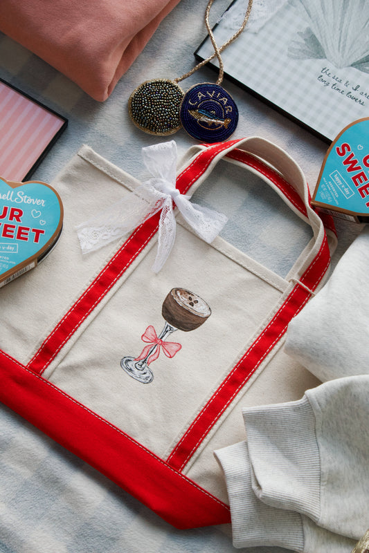 Espresso Girl Hand Painted Tote Bag