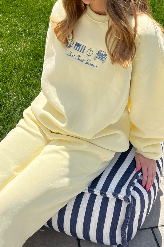 East Coast Summer Butter & Blue Crewneck