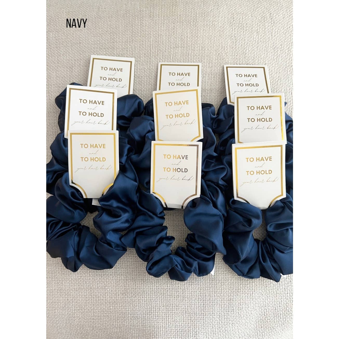 To Have & To Hold Navy Scrunchie