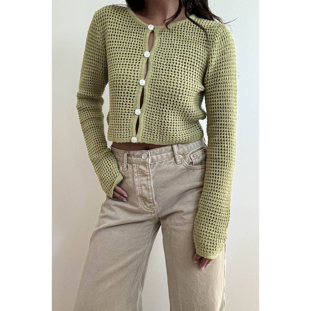 Seagrass Knit Cropped Cardigan