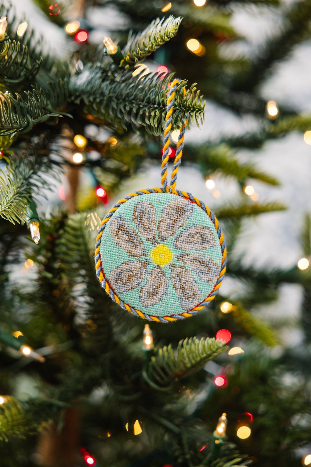 Needlepoint Icon Ornament - Oyster
