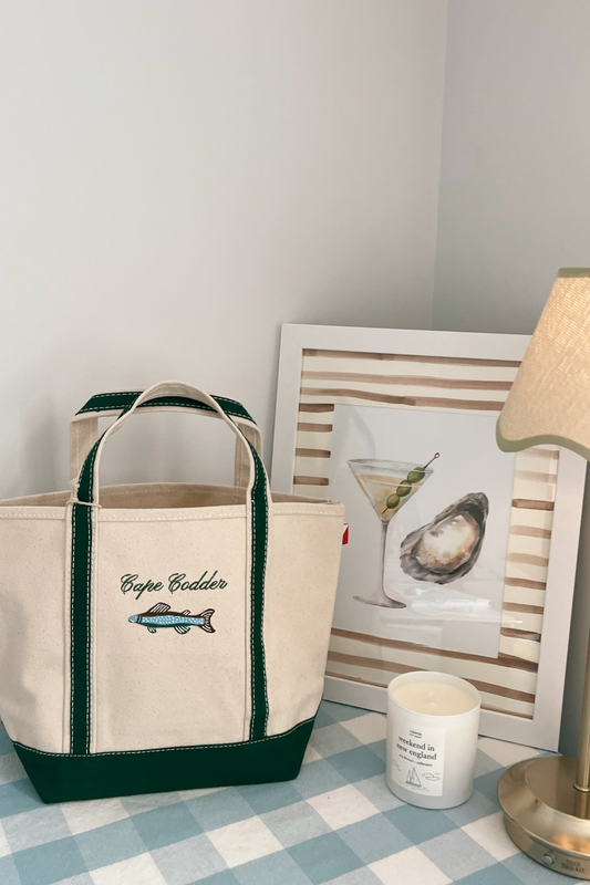 Cape Codder Embroidered & Hand Painted Tote Bag