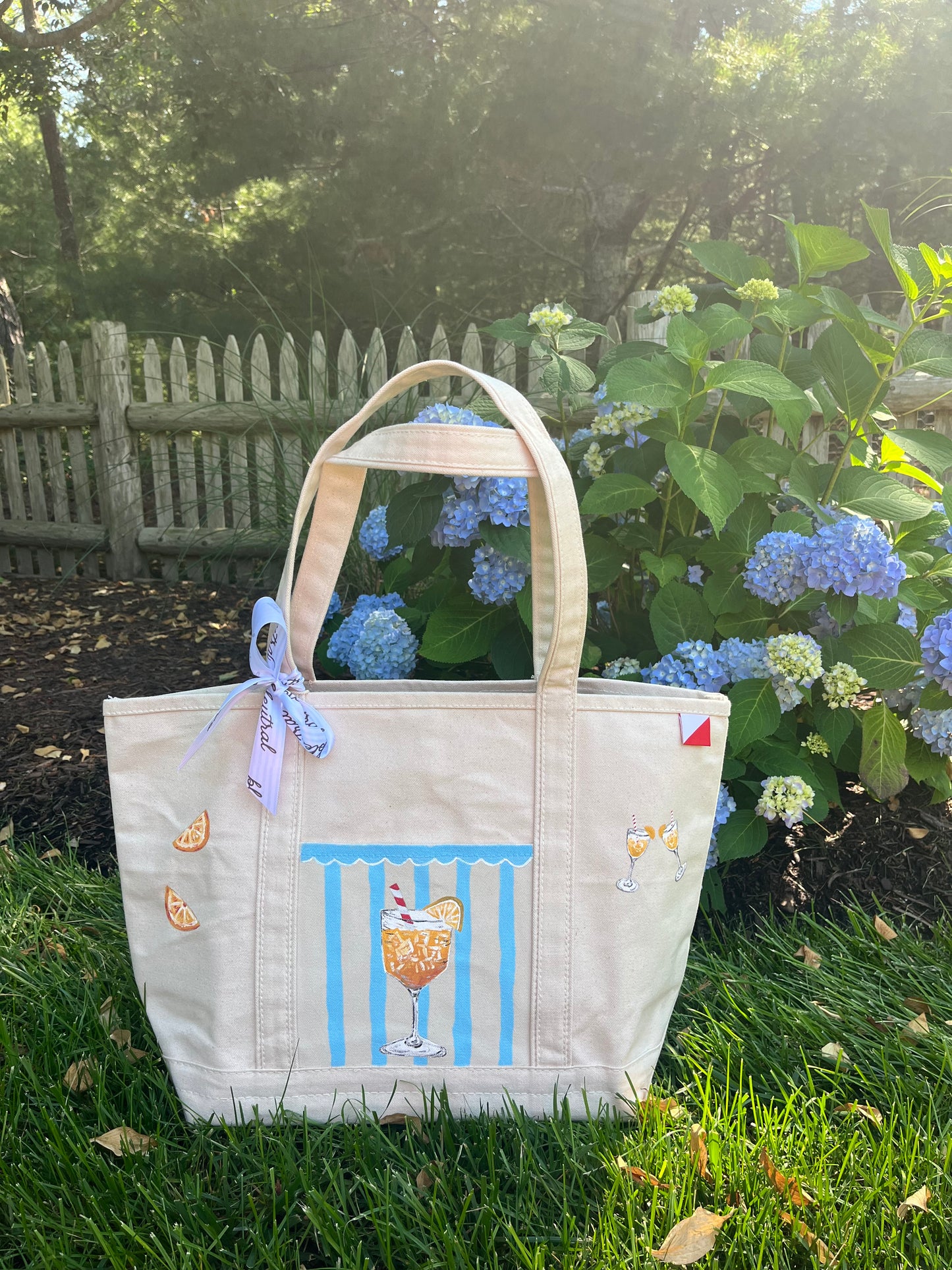 Spritz Season Large Hand Painted Tote