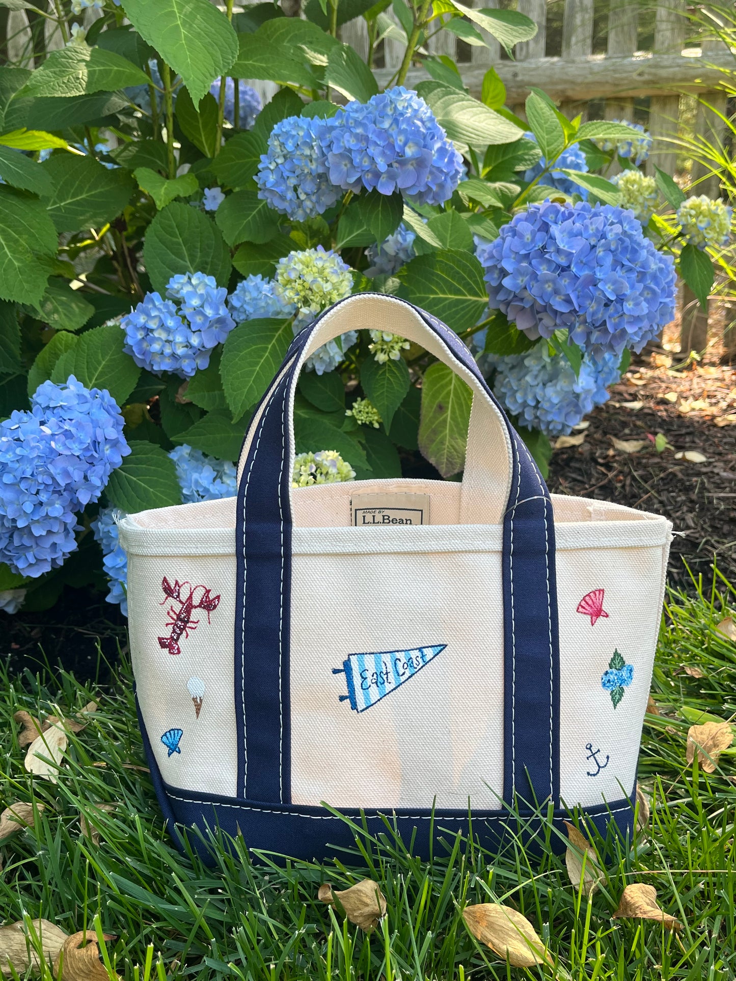 East Coast Pennant Hand Painted LL Bean Tote