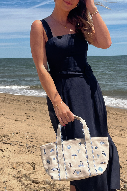 Coastal Icons Embroidered Mini Tote