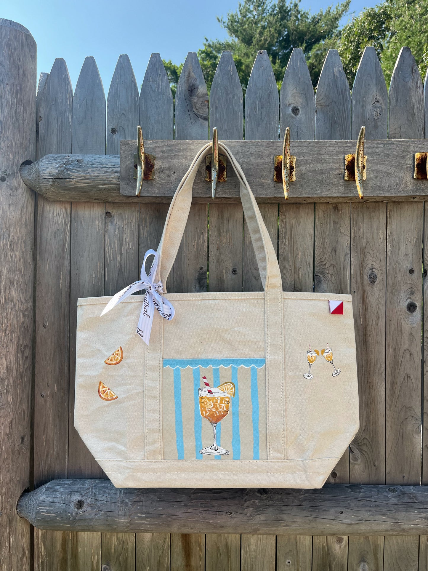 Spritz Season Large Hand Painted Tote