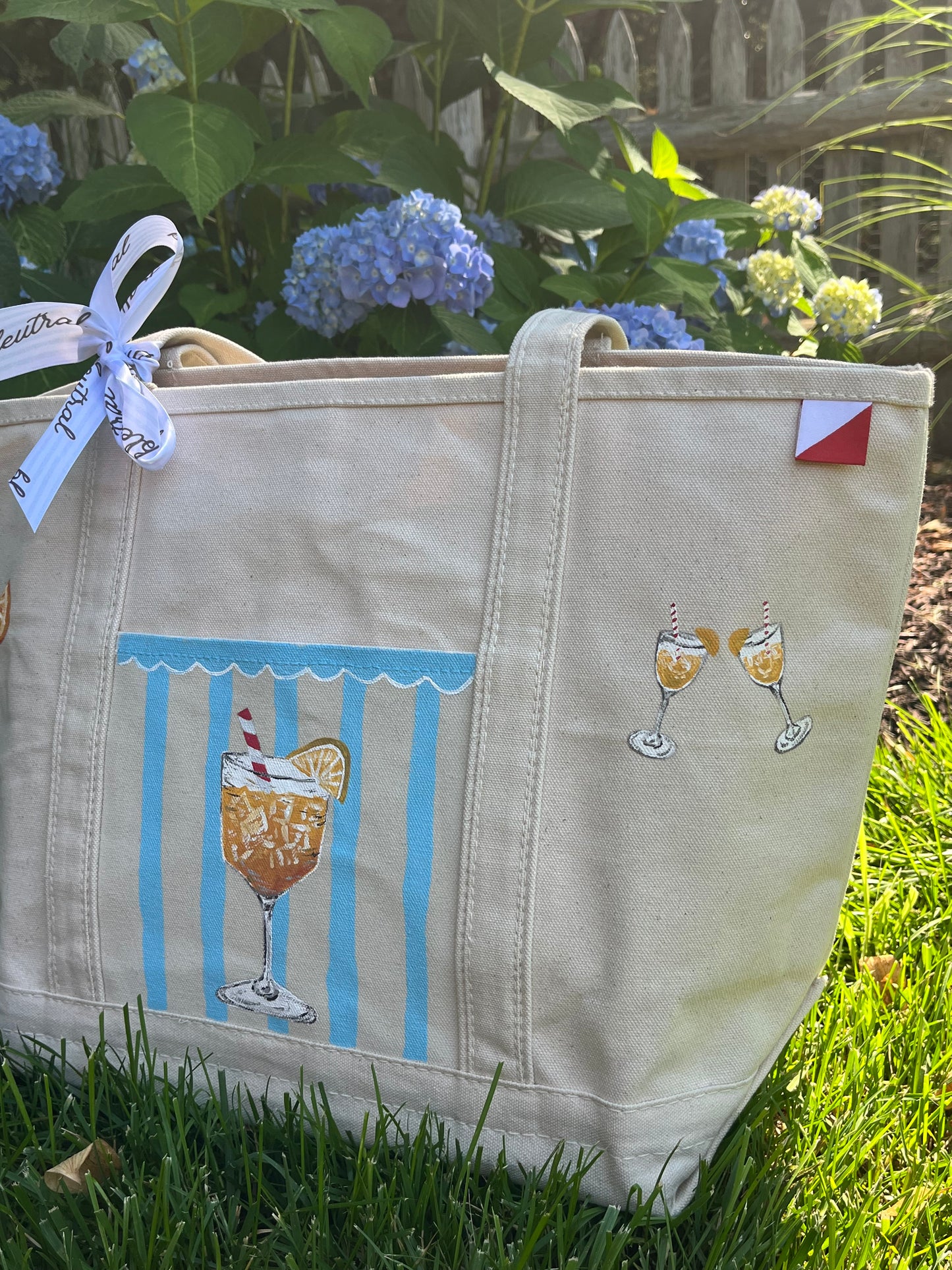 Spritz Season Large Hand Painted Tote
