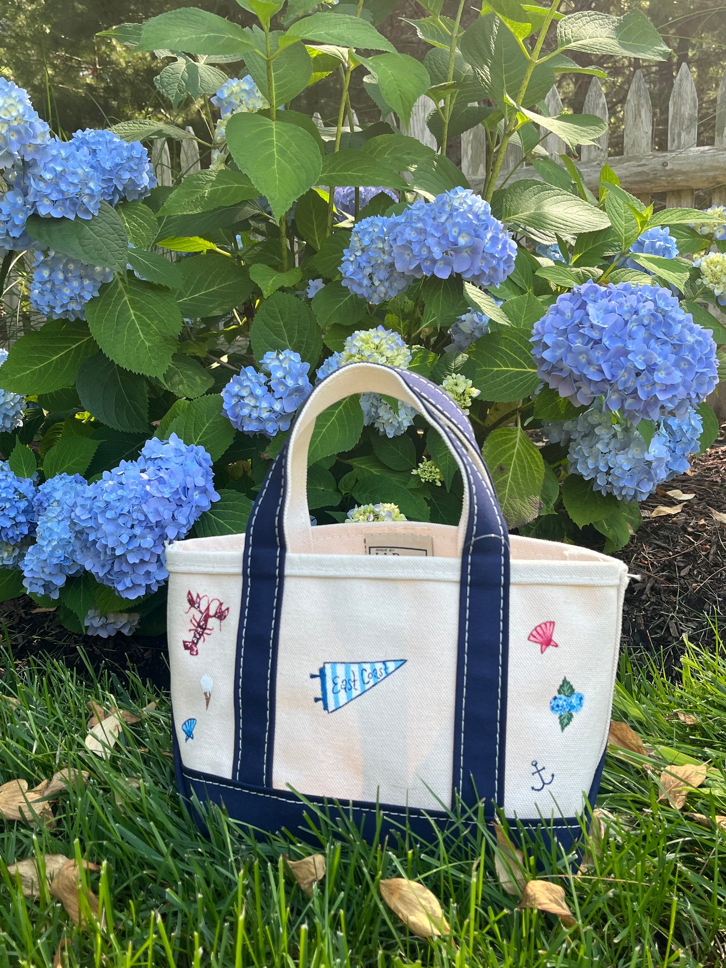East Coast Pennant Hand Painted LL Bean Tote