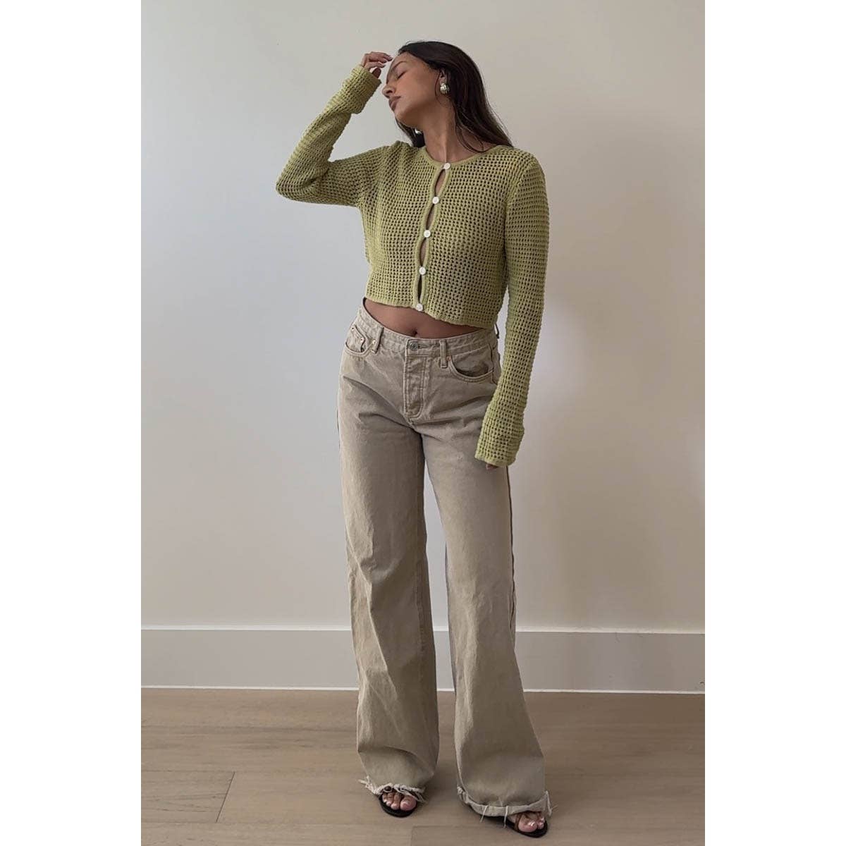 Seagrass Knit Cropped Cardigan