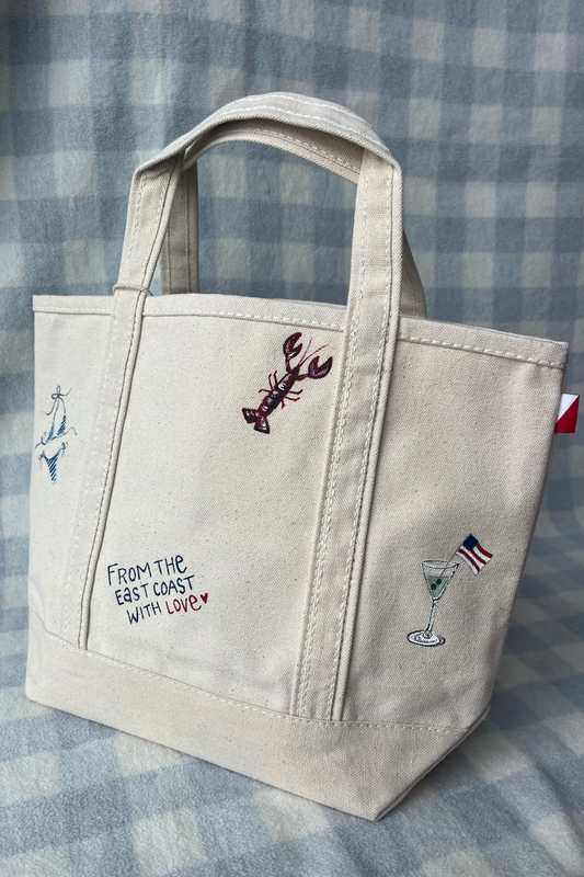 From the East Coast, With Love Hand Painted Tote