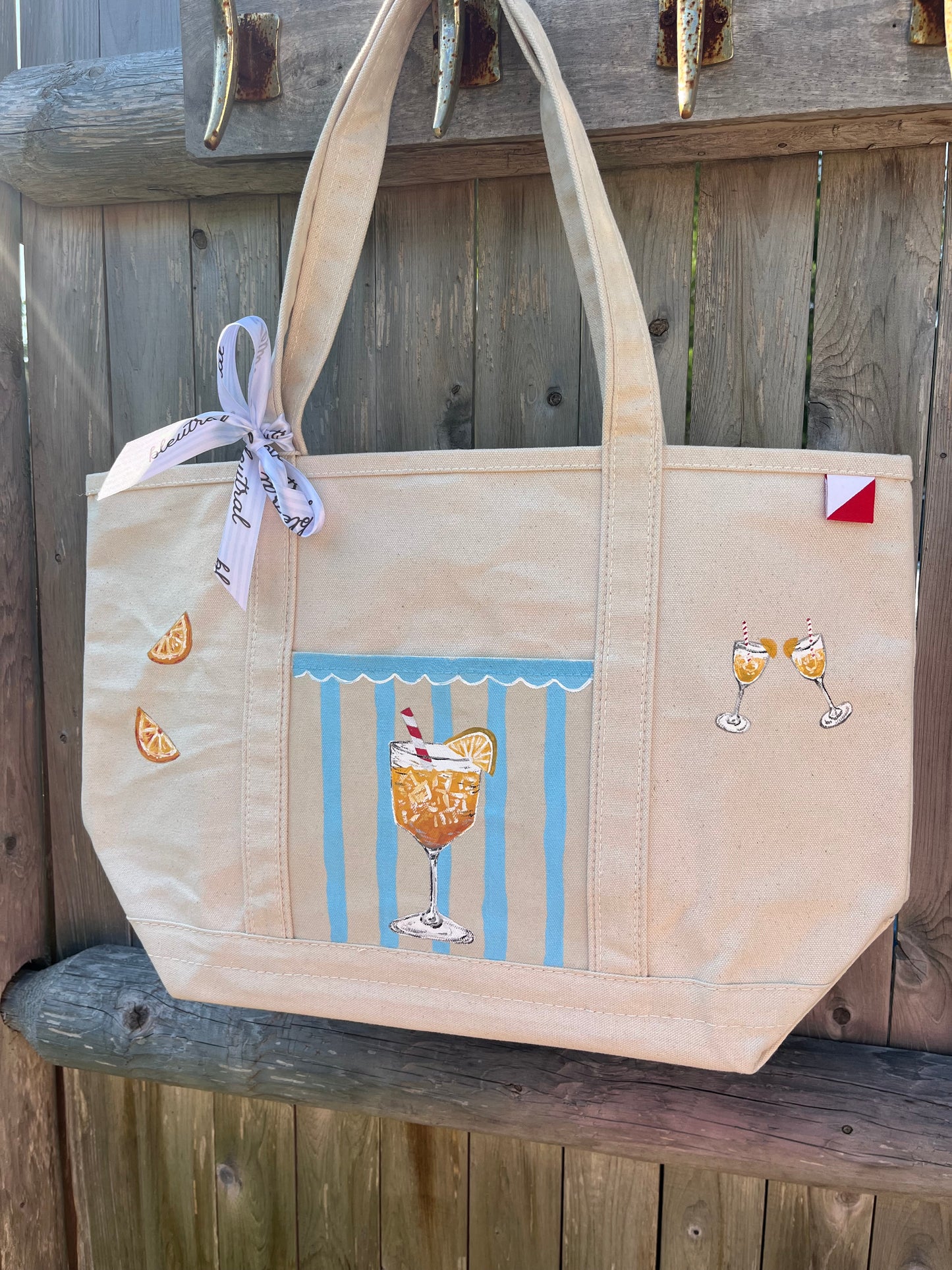 Spritz Season Large Hand Painted Tote