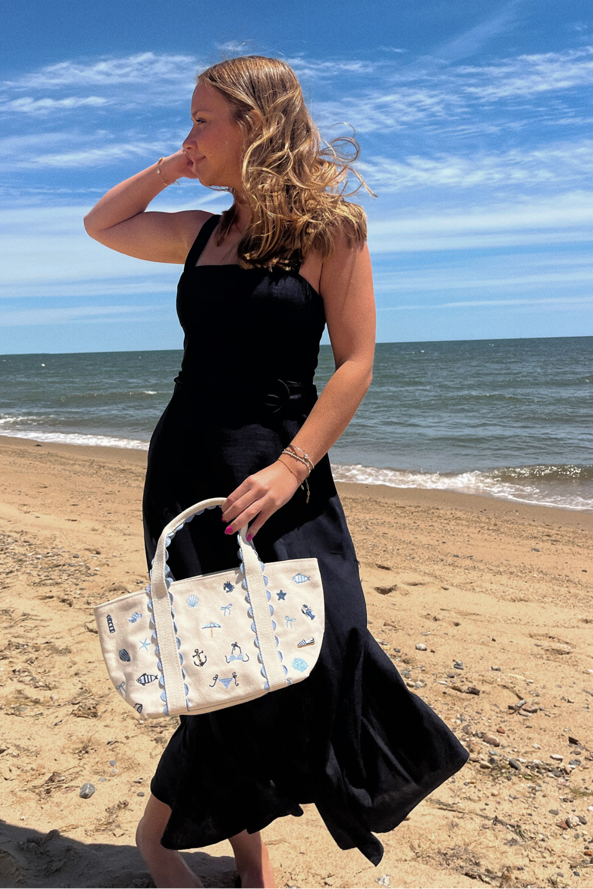 Coastal Icons Embroidered Mini Tote