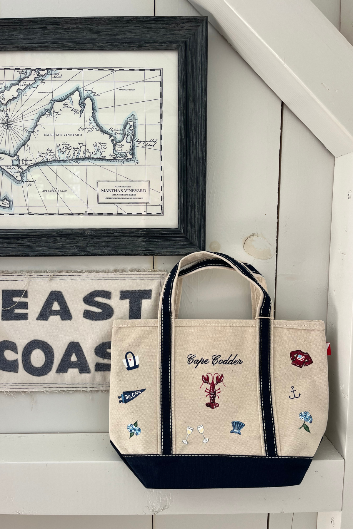 Cape Codder Embroidered & Hand Painted Shore Bag