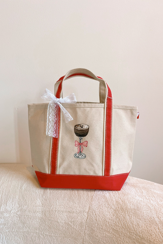 Espresso Girl Hand Painted Tote Bag