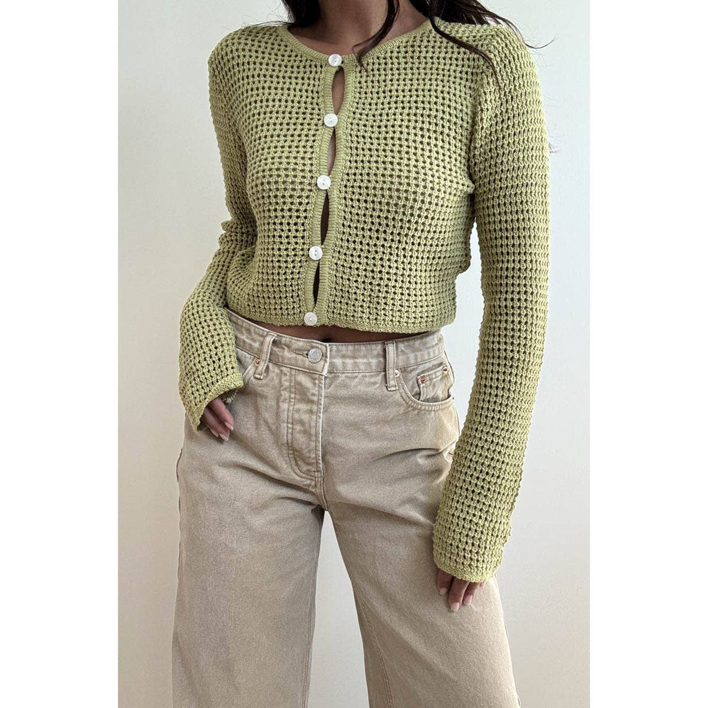Seagrass Knit Cropped Cardigan