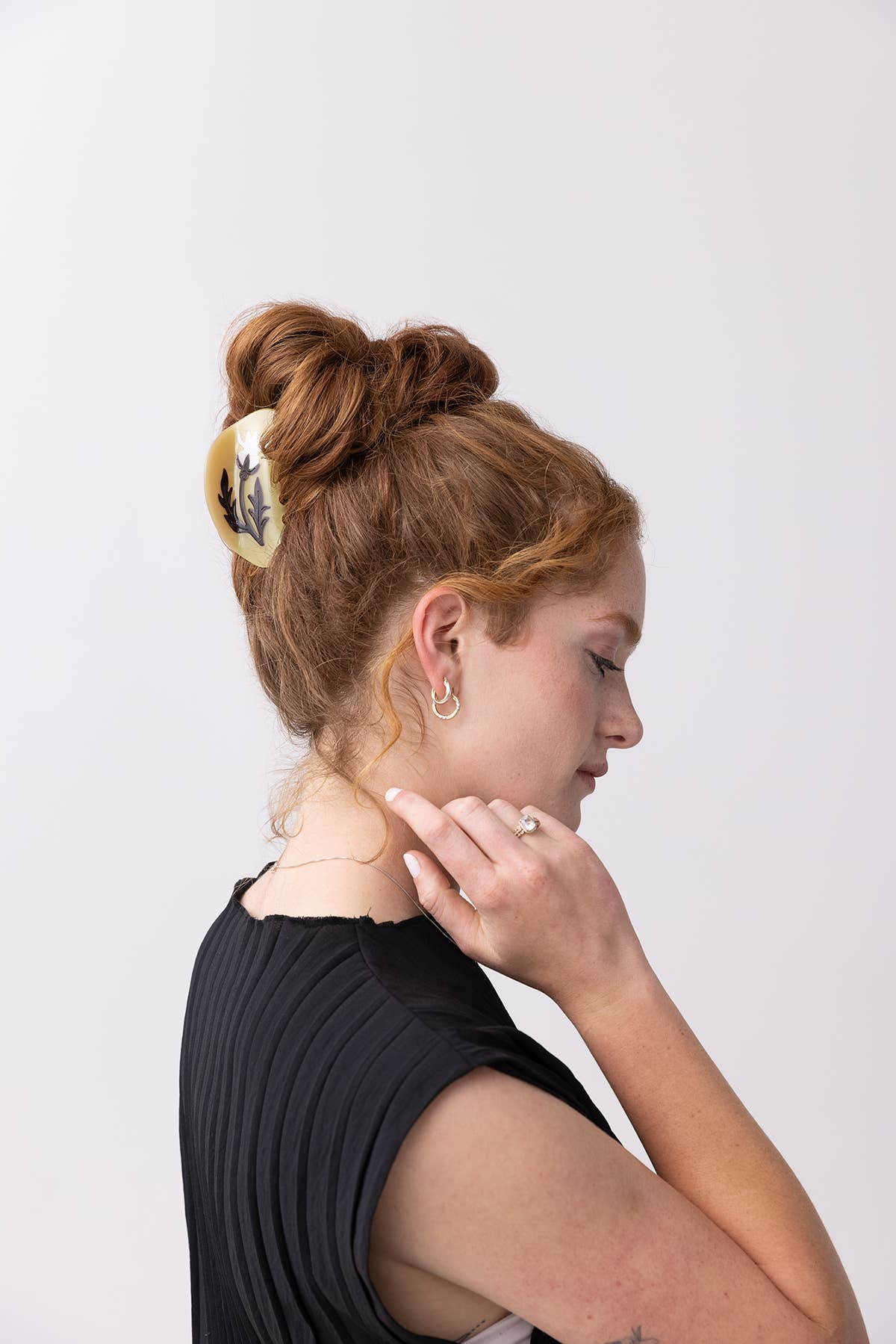 Fall Rosehip Flower Claw Clip